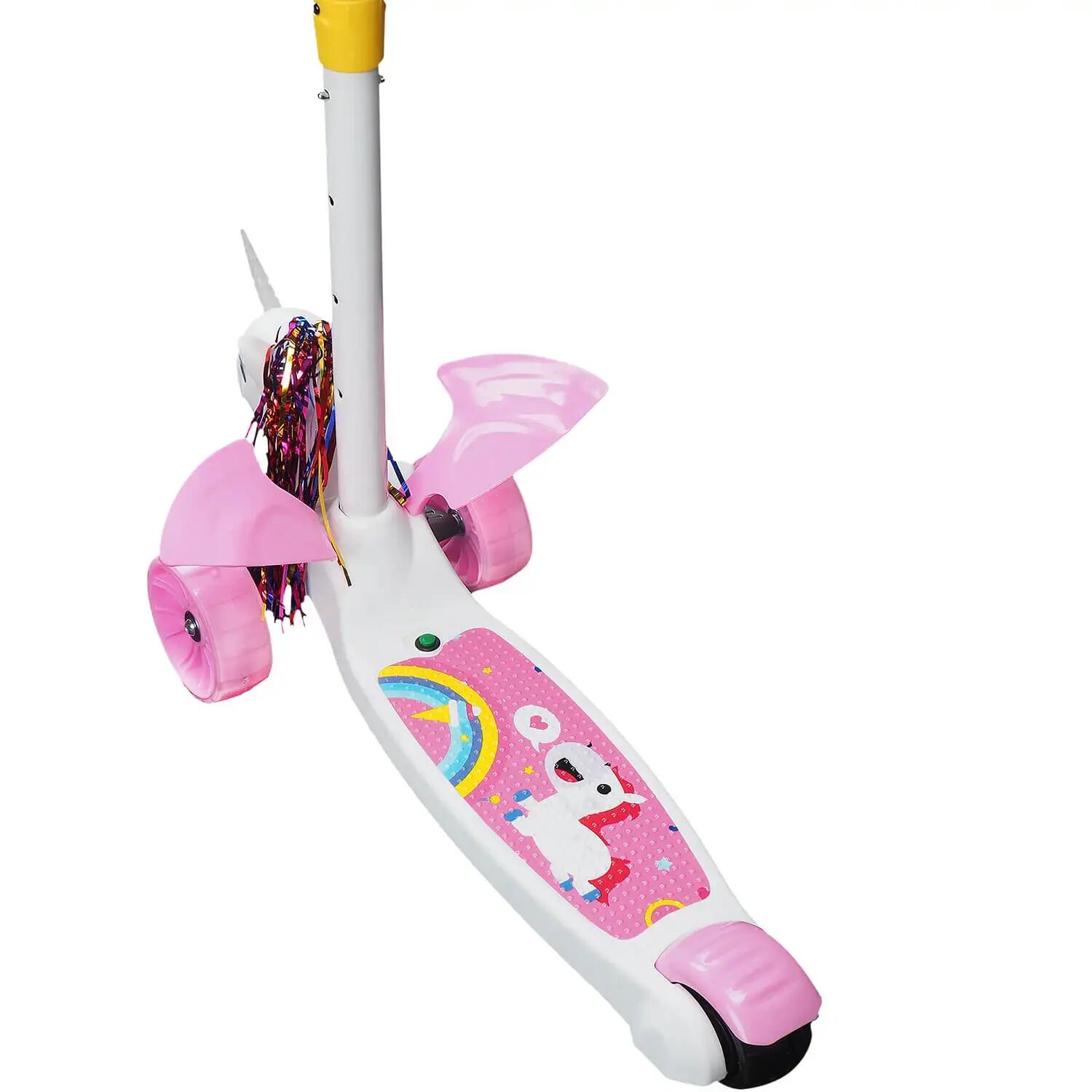 Flying Unicorn robogó fényes és széles kerekekkel, rózsaszínű 7/7
