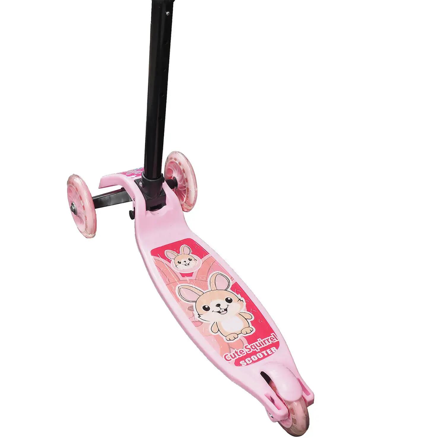 Trotineta Funride cu roti luminoase, roz 4/8