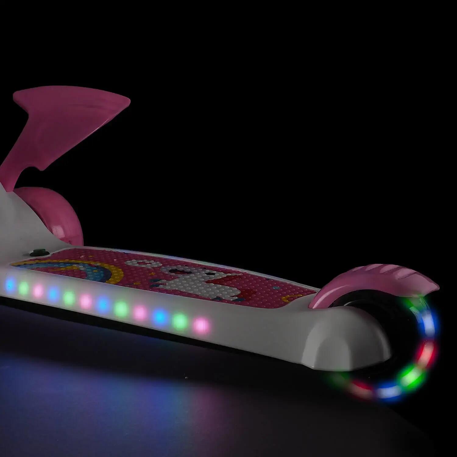 Flying Unicorn robogó fényes és széles kerekekkel, rózsaszínű 5/7
