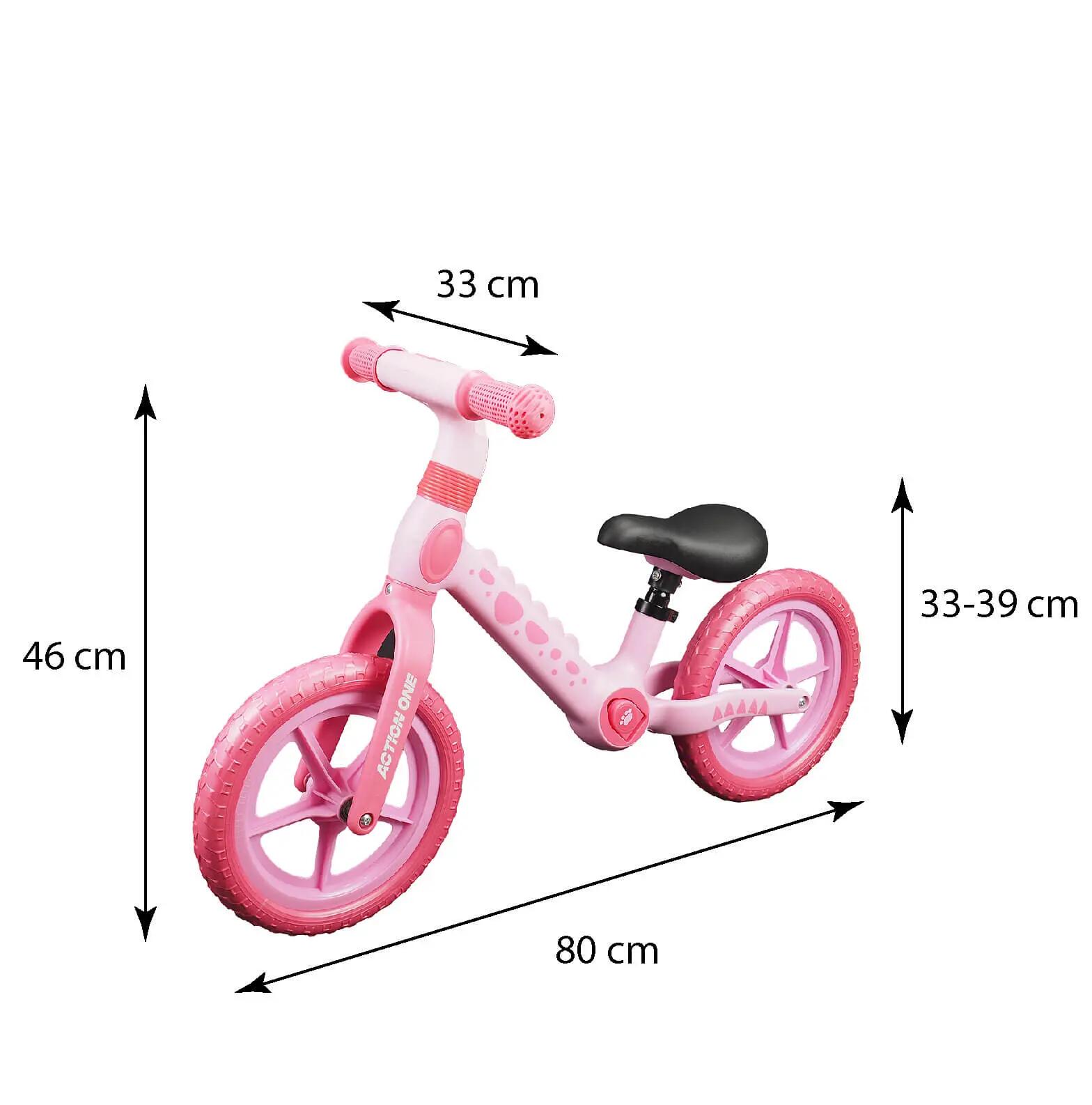 Bicicleta fara pedale pentru copii 2-5 ani Spiky, 12 inch, roz 4/7