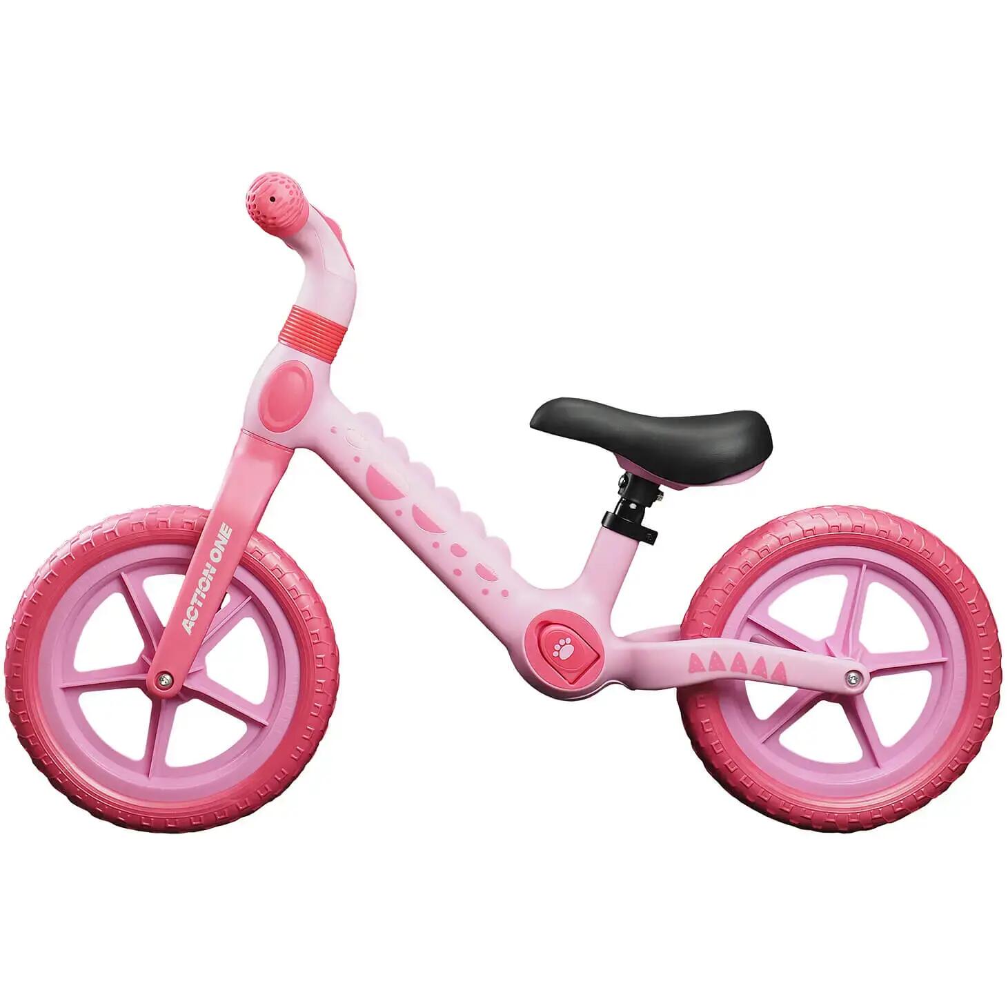 Bicicleta fara pedale pentru copii 2-5 ani Spiky, 12 inch, roz 3/7