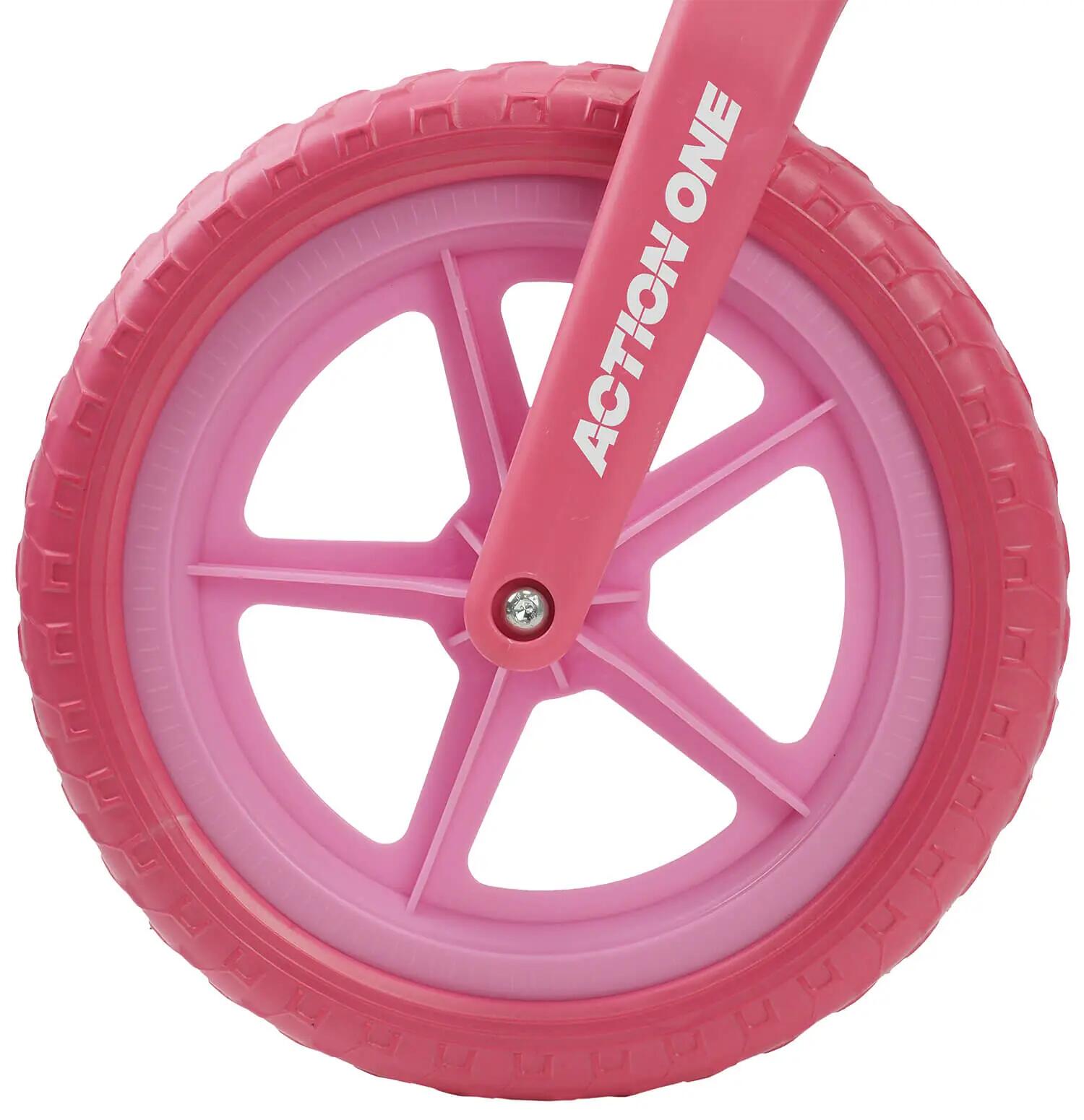 Bicicleta fara pedale pentru copii 2-5 ani Spiky, 12 inch, roz 5/7