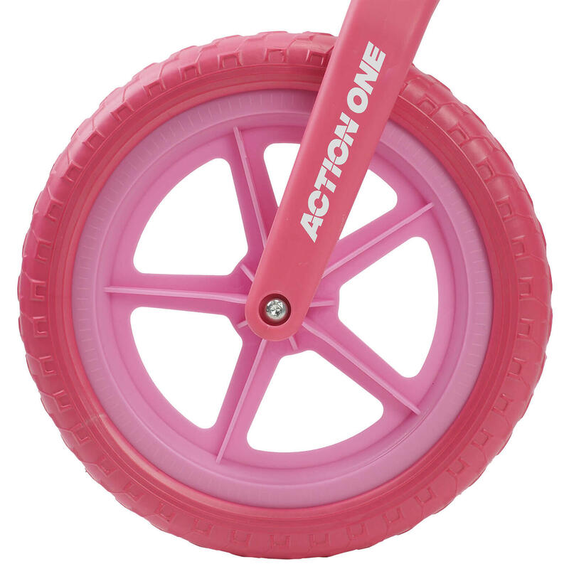 Bicicleta fara pedale pentru copii 2-5 ani Spiky, 12 inch, roz