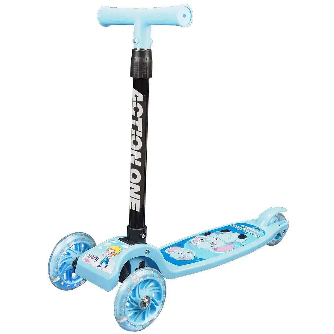 Trotineta Funride cu roti luminoase, blue 2/6