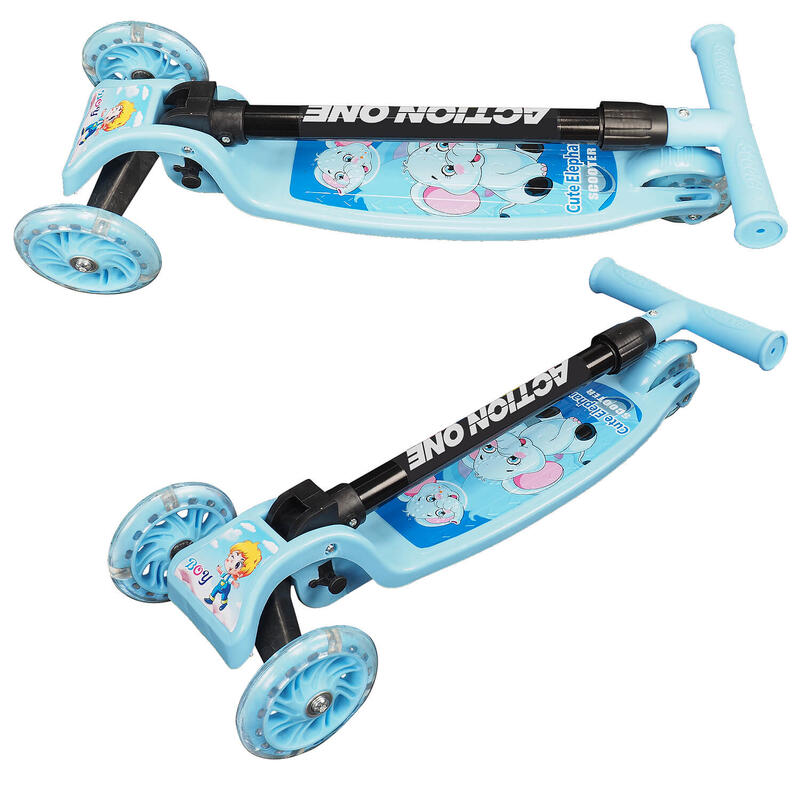 Trotineta Funride cu roti luminoase, blue