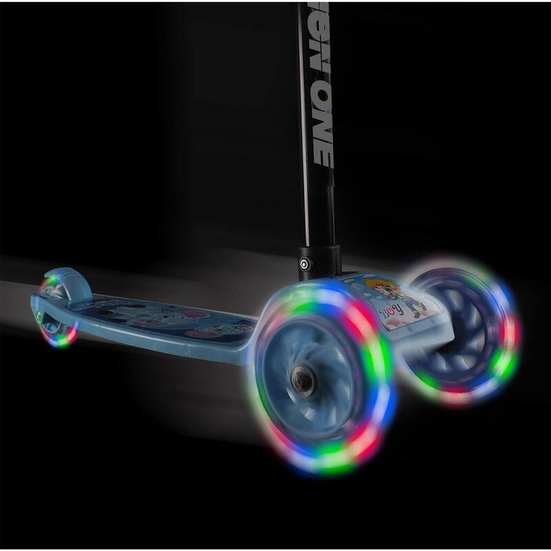 Trotineta Funride cu roti luminoase, blue