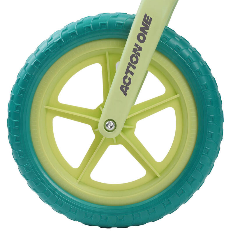Bicicleta fara pedale pentru copii 2-5 ani Spiky, 12 inch, verde
