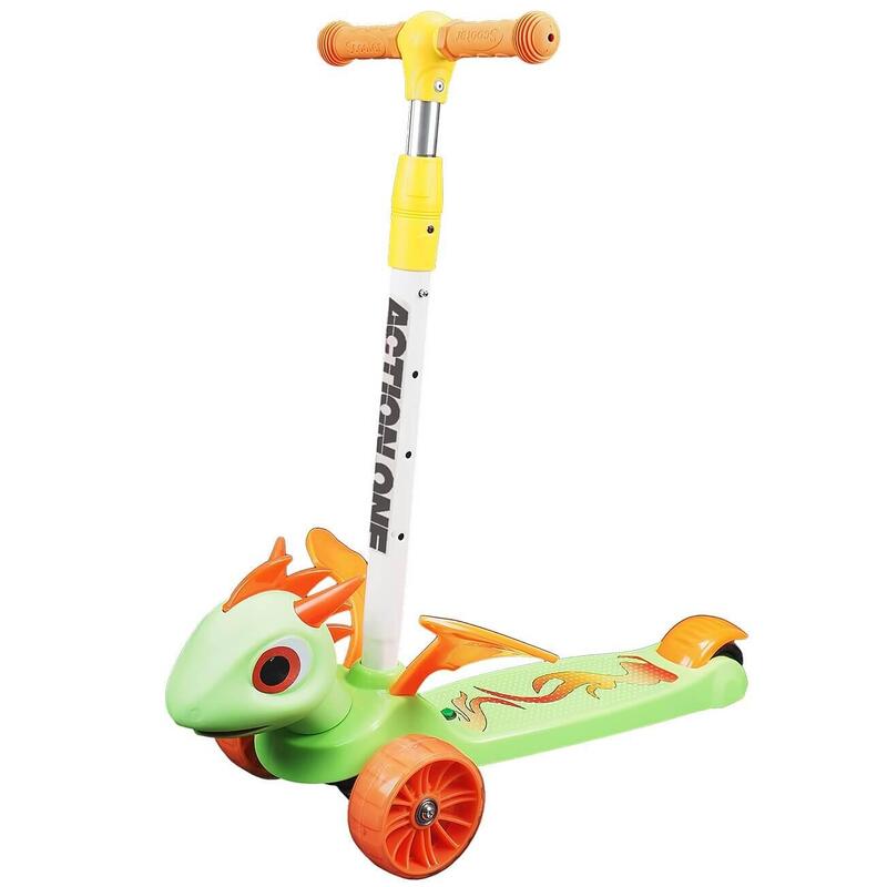 Flying Dragon roller széles és fényes kerekekkel, zöld színű