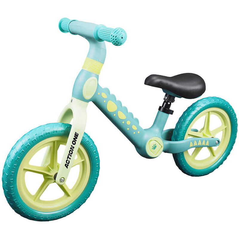 Bicicleta fara pedale pentru copii 2-5 ani Spiky, 12 inch, verde