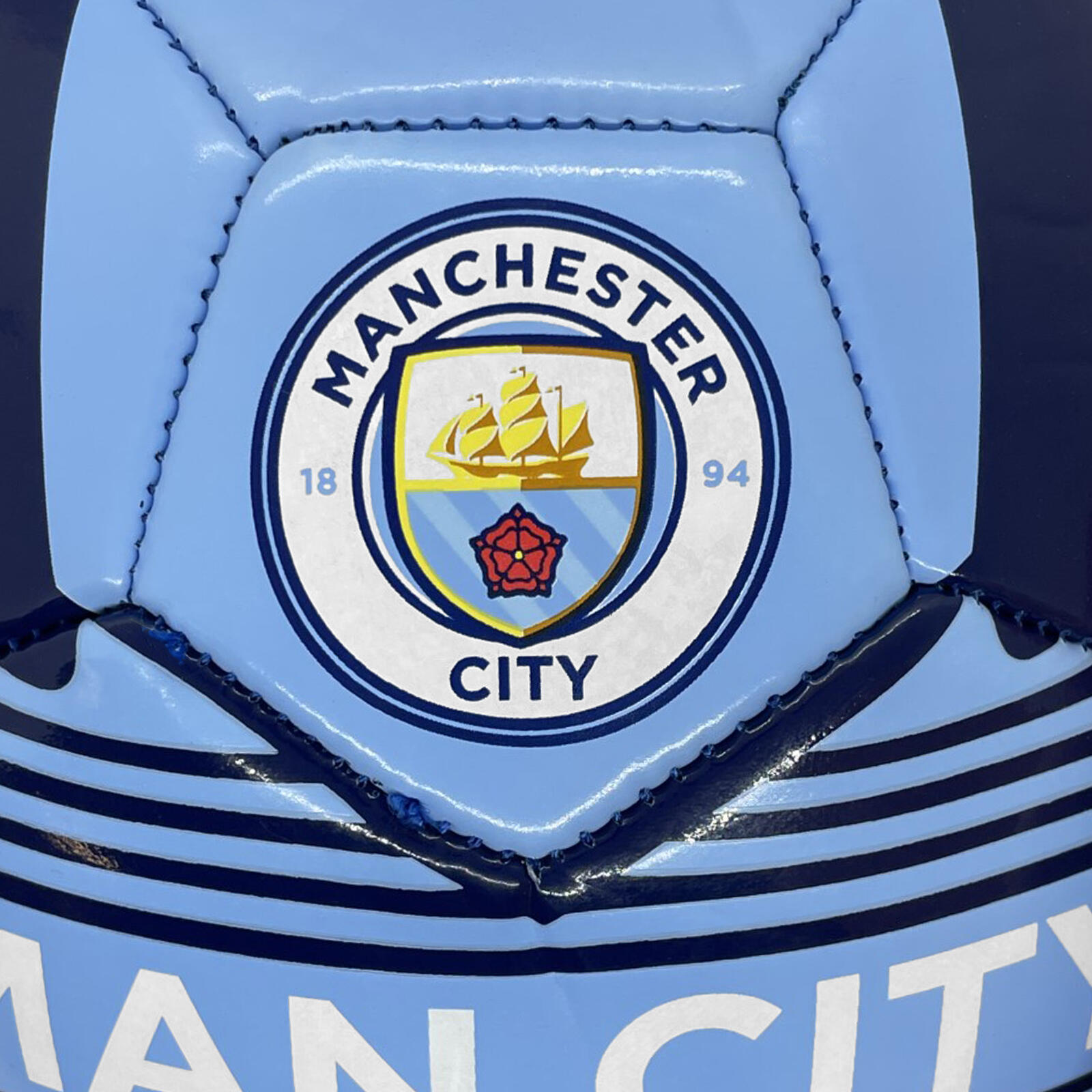 Manchester City Football Size 4 Crest Blue OFFICIAL Gift 2/2