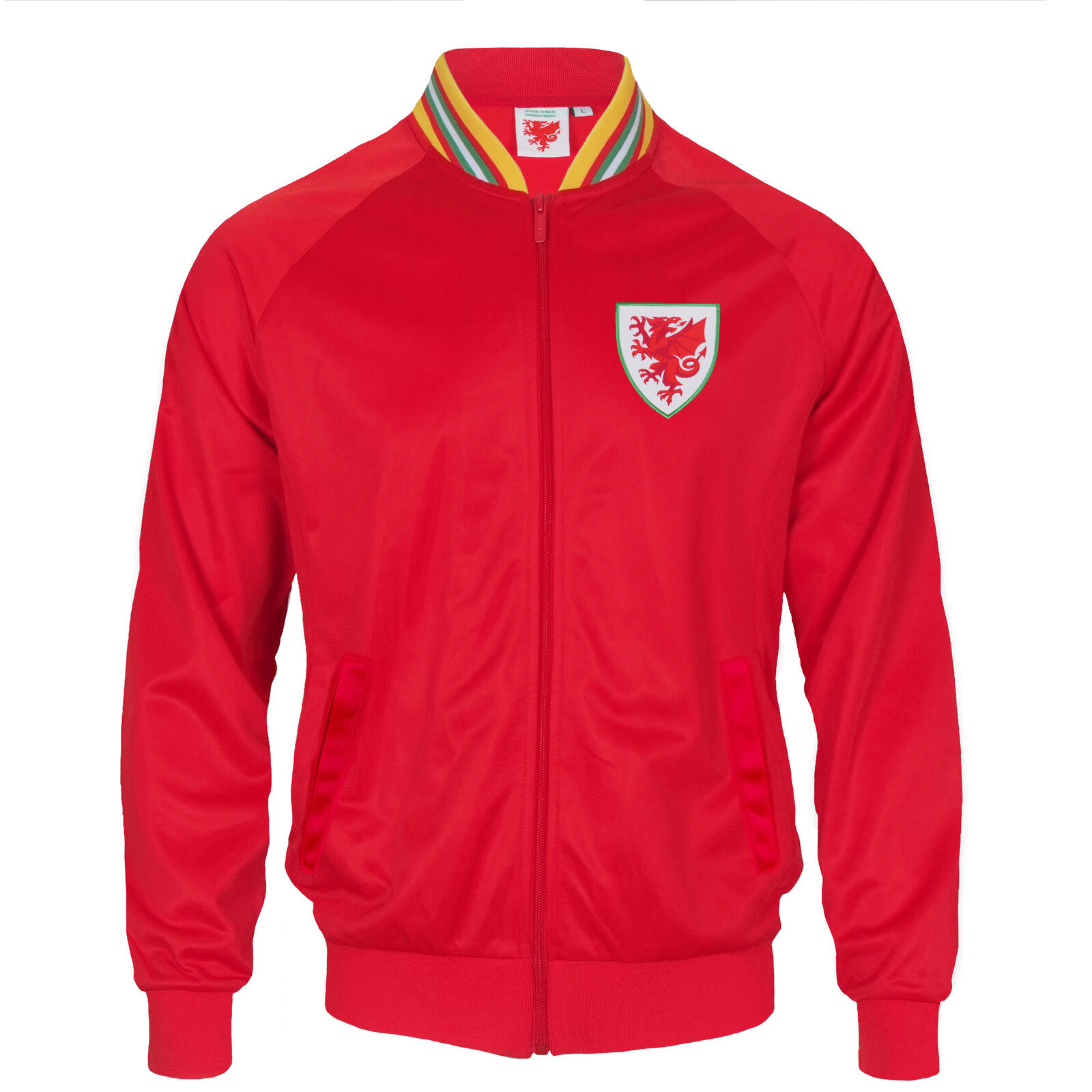 FA WALES Wales Cymru Mens Jacket Track Top Retro FAW OFFICIAL Football Gift