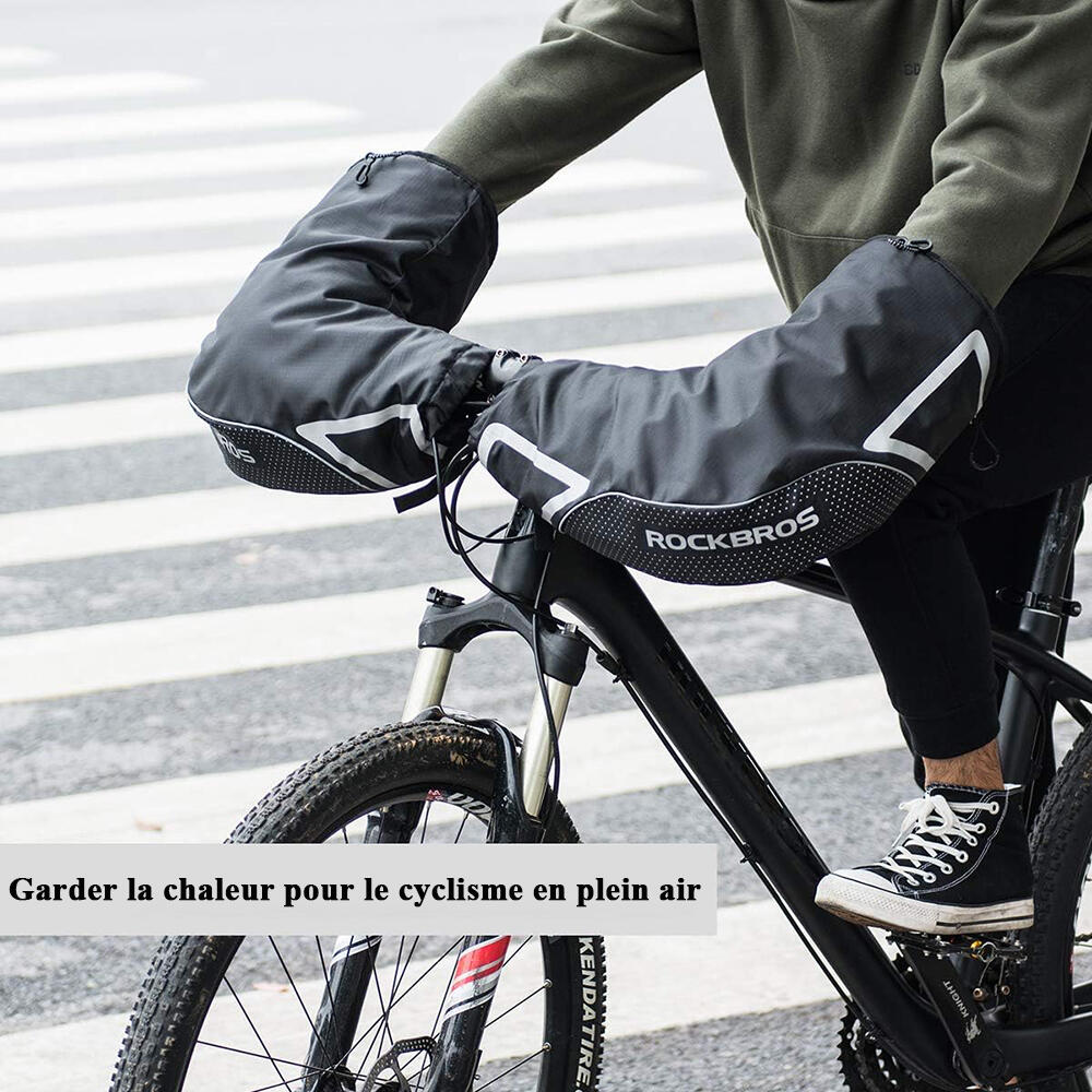 Manchons de Guidon Hiver Coupe-vent Imperméable Réfléchissant VTT Vélo 6/7
