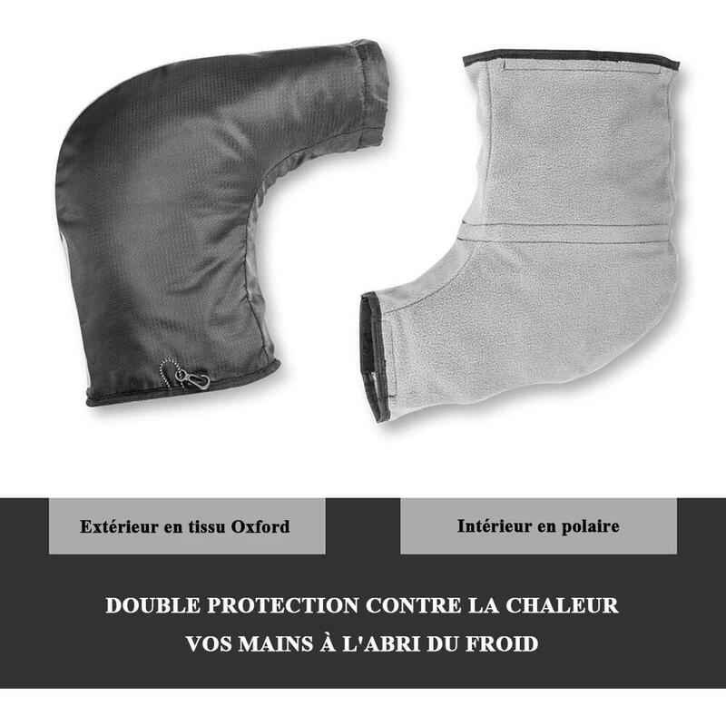 Gants de guidon de moto imperméables, protection des mains en hiver,  doublure polaire coupe-vent, gants