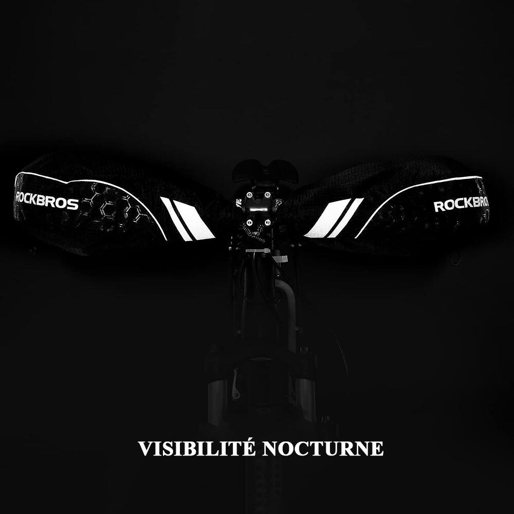 Manchons de Guidon Hiver Coupe-vent Imperméable Réfléchissant VTT Vélo 7/7