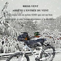 Gants vélo Rockbros Gants de guidon de Vélo hiver thermique coupe-vent pour  vélo MTB/moto/E-Bike/Roller/Scooter - Réfléchissant SBR Noir