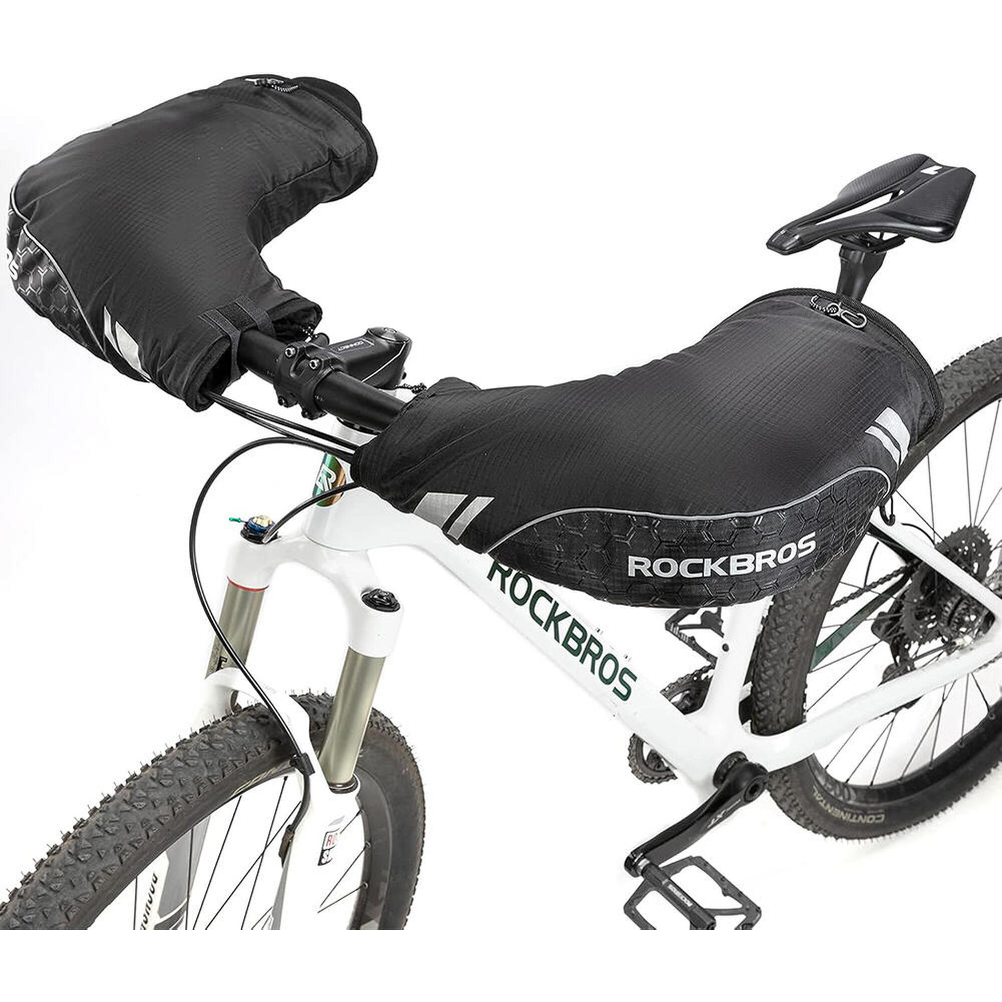 Manchons de Guidon Hiver Coupe vent Impermeable Reflechissant VTT Velo ROCKBROS Decathlon