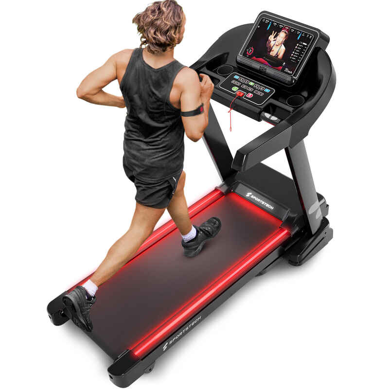 F37s Profi Laufband Selbstschmiersystem 7PS bis 20 km/h. Bluetooth HRC Klappbar