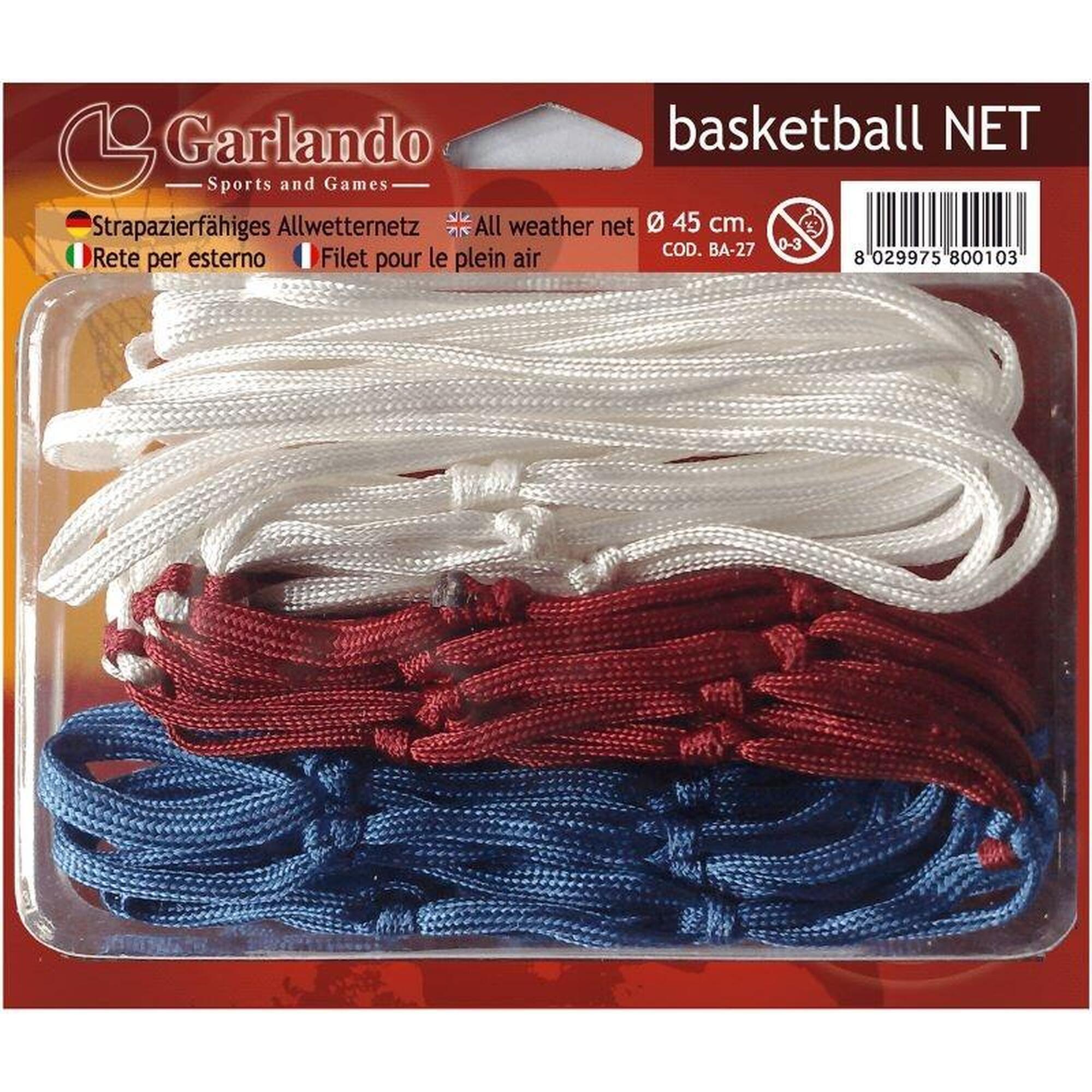 Basketbalnet Universeel - Wit Rood Blauw