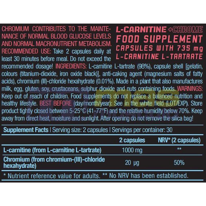 L-Carnitine + Chrome (60 Caps) |