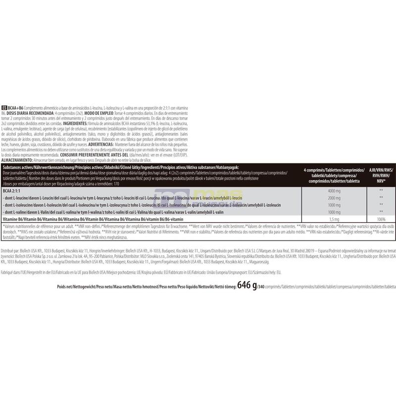 BioTechUSA BCAA+B6 340 tabs