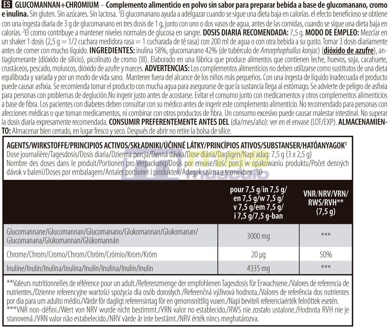 Fibra alimentare - Glucomannan + Chromium - Gusto neutro 225g 5/5