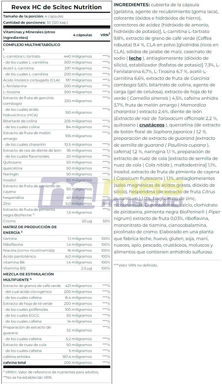 Scitec Nutrition Revex Hc 120 Cápsulas 3/3