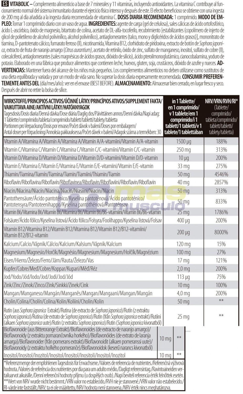 Vitabolic - 30 Tabletten Biotech USA 2/2