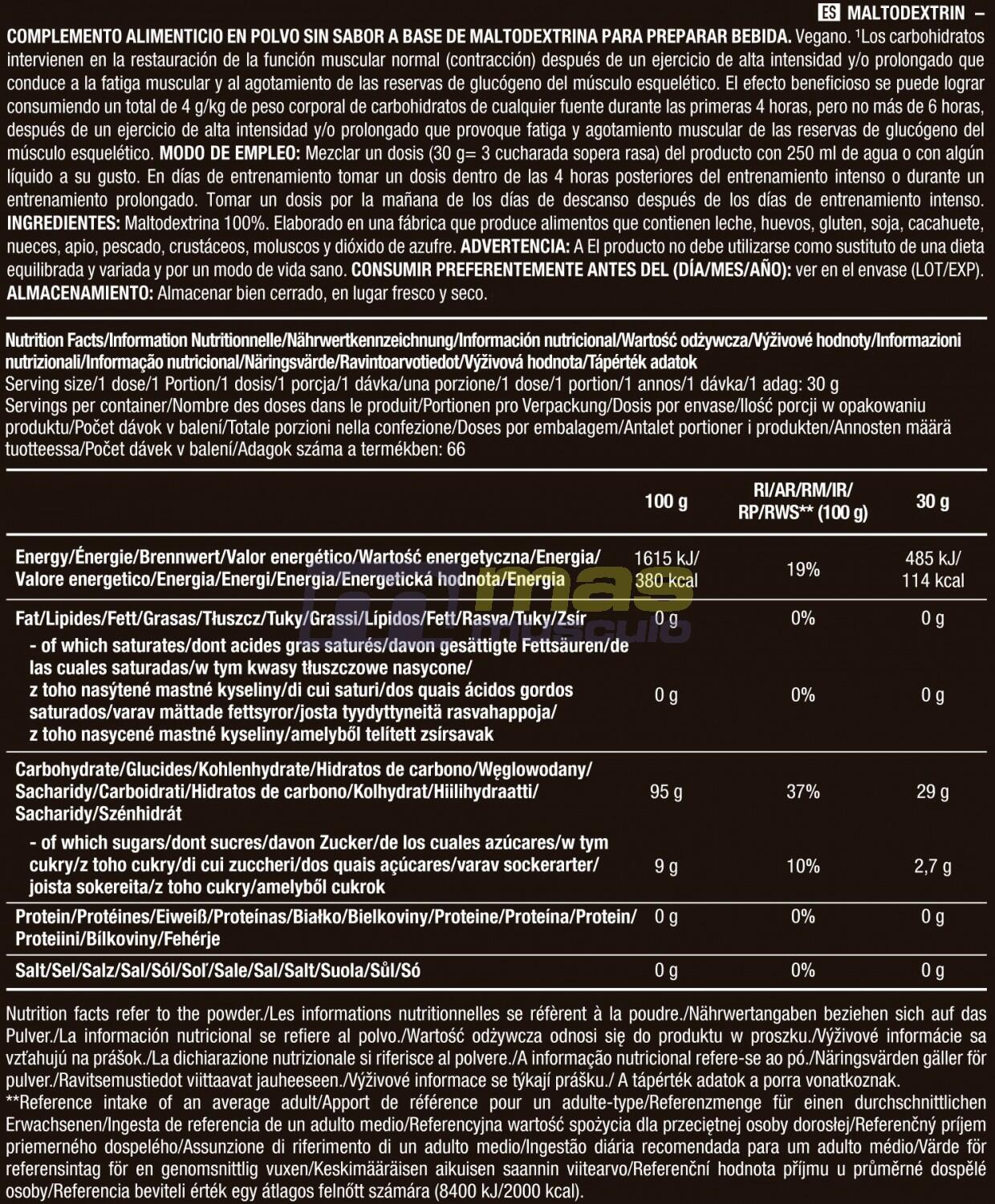 Maltodextrina - 2Kg Neutro de Scitec Nutrition 4/4
