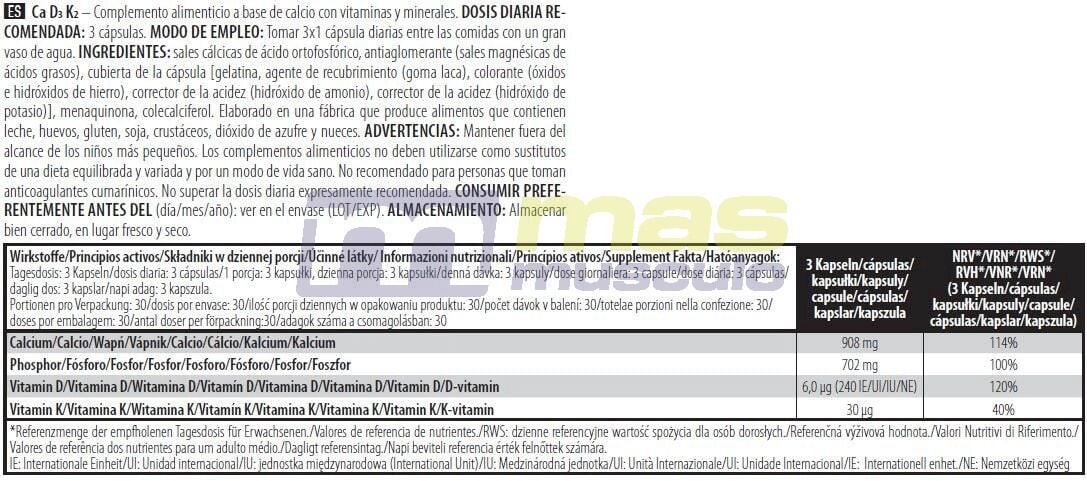 Formule vitamines et minéraux - Ca-D3-K2 - 90 Gélules 5/5