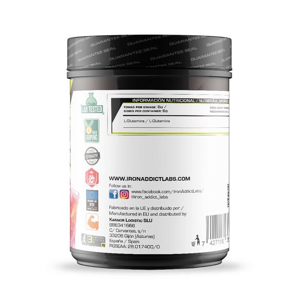 Addict Glutamina - 300g Limonada Rosa de Iron Addict Labs