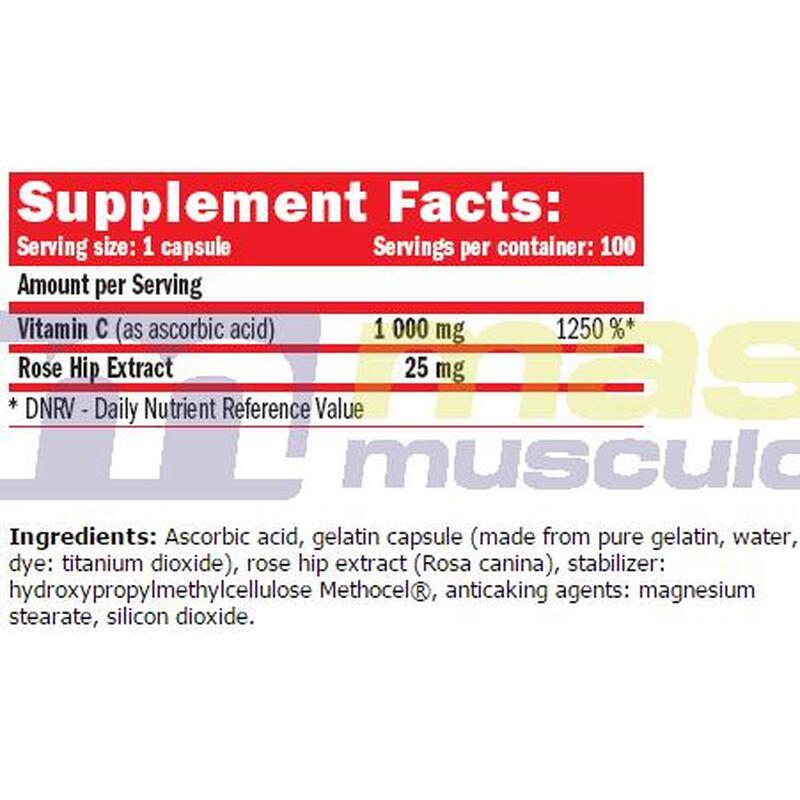 Amix Vitamina C 1000 - 100 Cápsulas Fortalece El Sistema Inmunológico