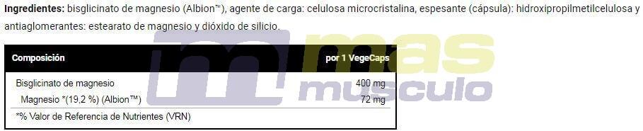 Magnesiumbisglycinaat 400 mg - 60 plantaardige capsules VitoBest 6/6
