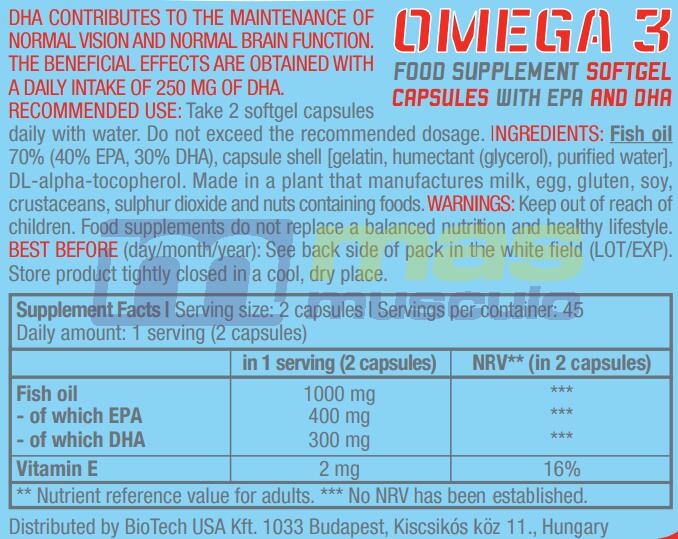 BioTechUSA Omega 3 90 Cápsulas 6/7