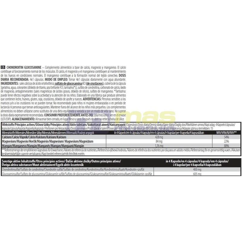 Condroitina Glucosamina - 60 Cápsulas de Biotech USA