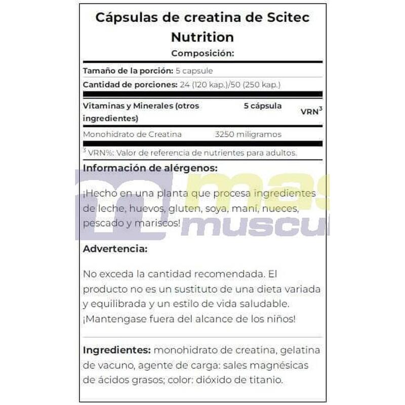 Creatinas | Crea Caps (250 cápsulas) |