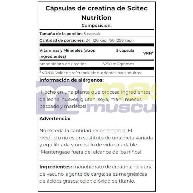 Scitec Nutrition Crea Caps 250 Caps | Decathlon