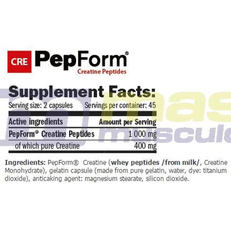 Amix PepForm Creatina 90 caps - Mejora la Fuerza Muscular y Rendimiento Físico
