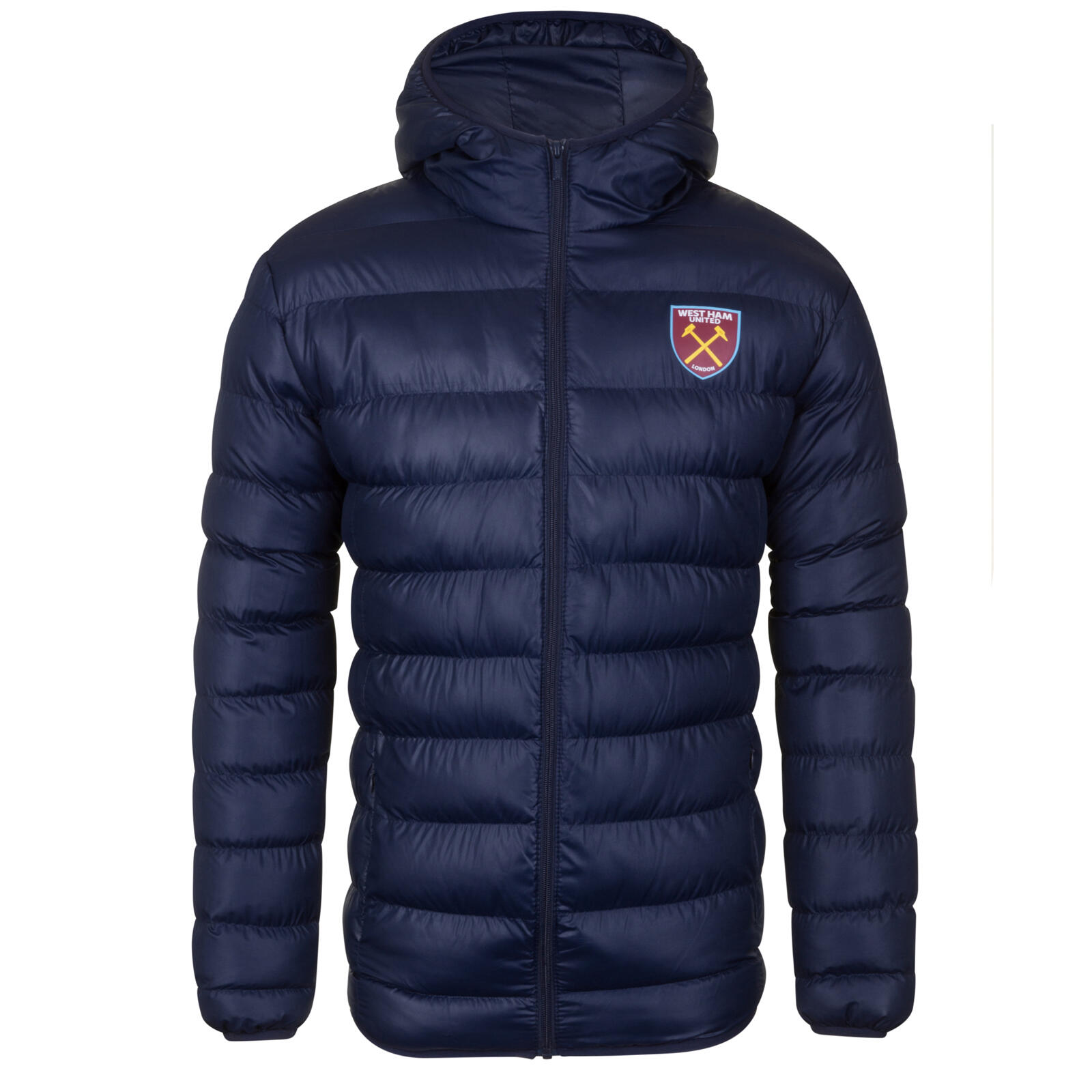 WEST HAM UNITED West Ham United Mens Jacket Hooded Winter Quilted OFFICIAL Football Gift