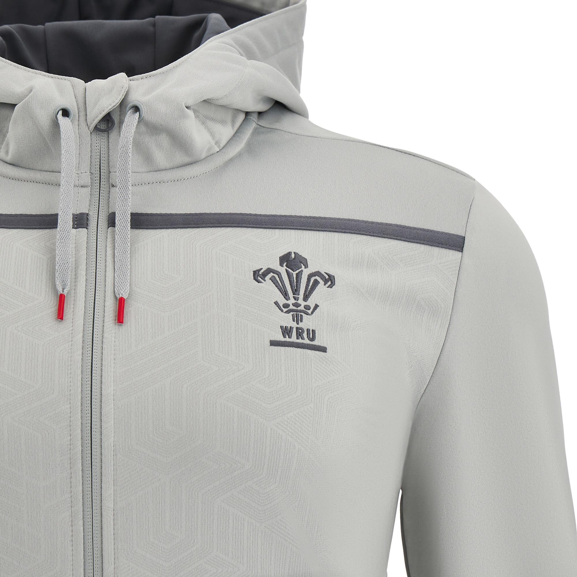 Macron Wales WRU M22/23 TRAVEL Rugby HOODY FULL ZIP SWEATSHIRT 3/4