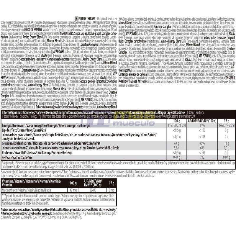 Przed treningiem NITROX THERAPY 340g Cranberry