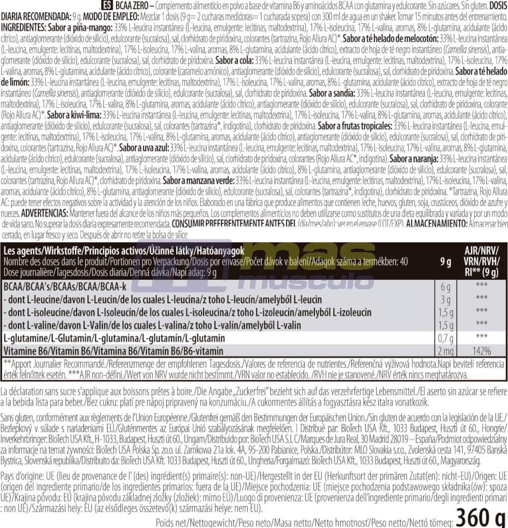 BioTechUSA BCAA Zero 360 gr 6/6