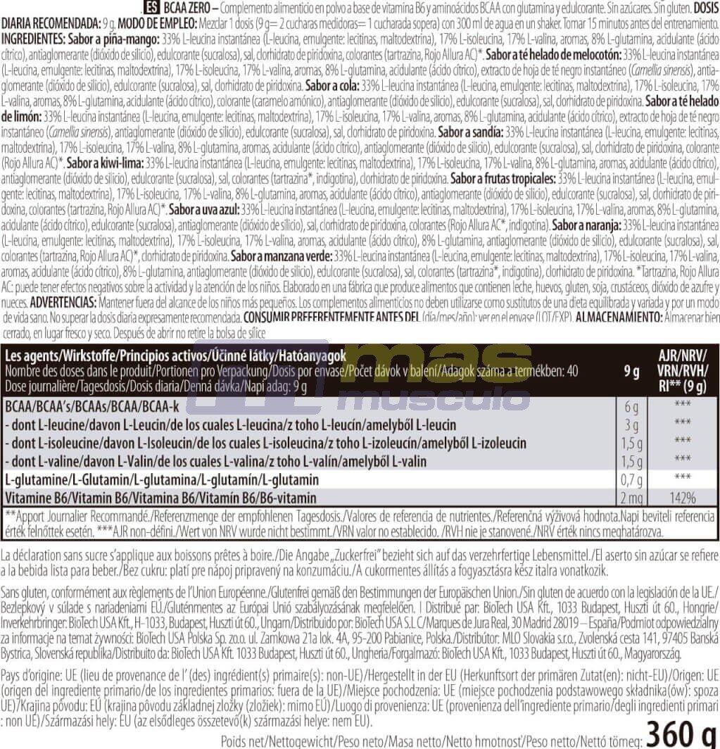 BioTechUSA BCAA Zero 360 gr 6/6