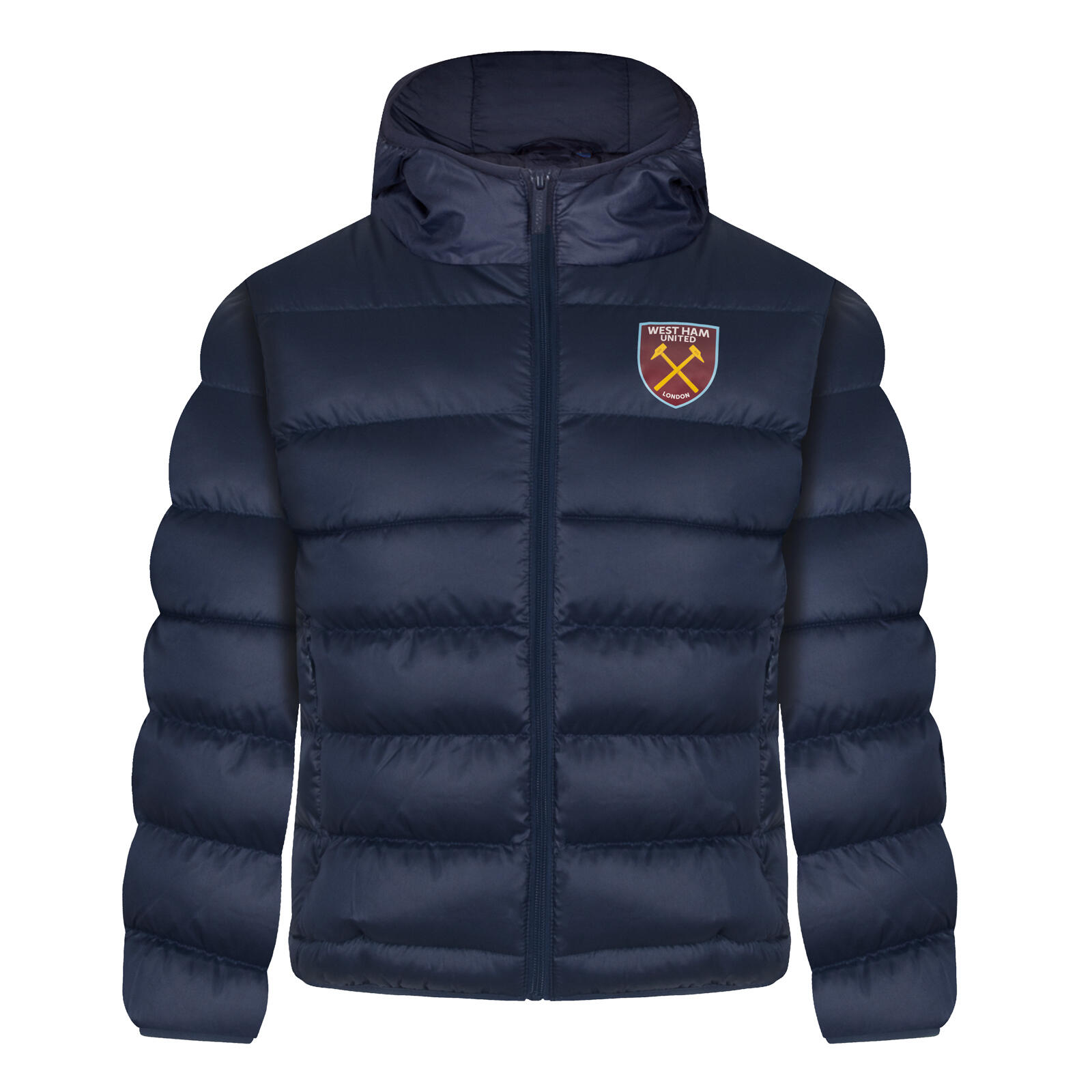 WEST HAM UNITED West Ham United Boys Jacket Hooded Winter Quilted Kids OFFICIAL Football Gift
