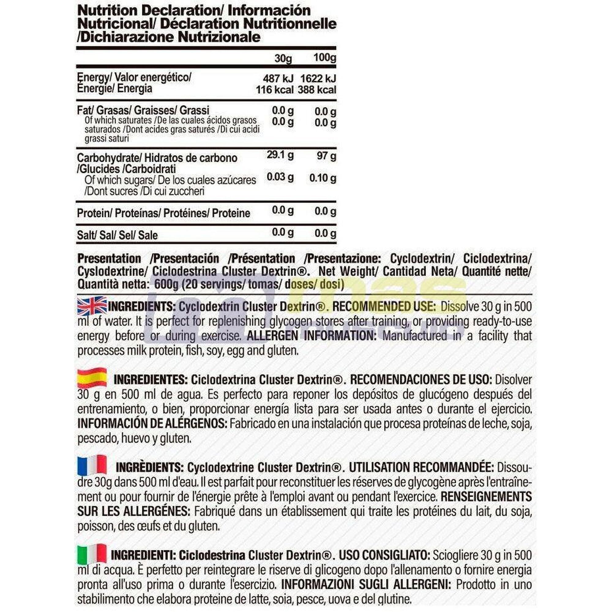 Endurance cluster dextrin 600g Life Pro