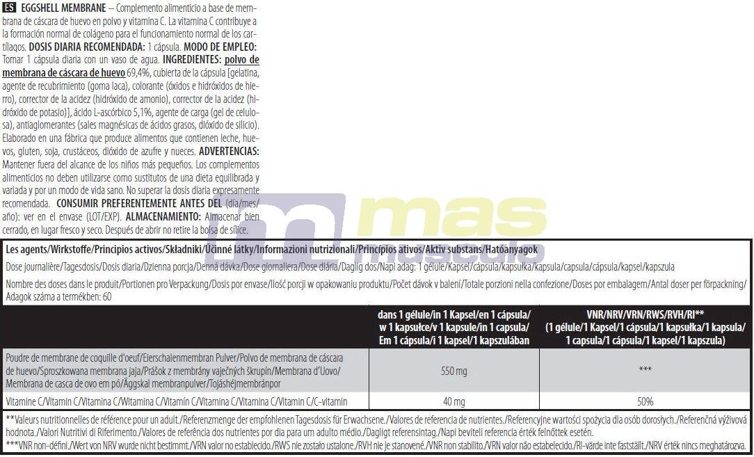 Eggshell menbrane - 60 capsules de Biotech USA 5/5