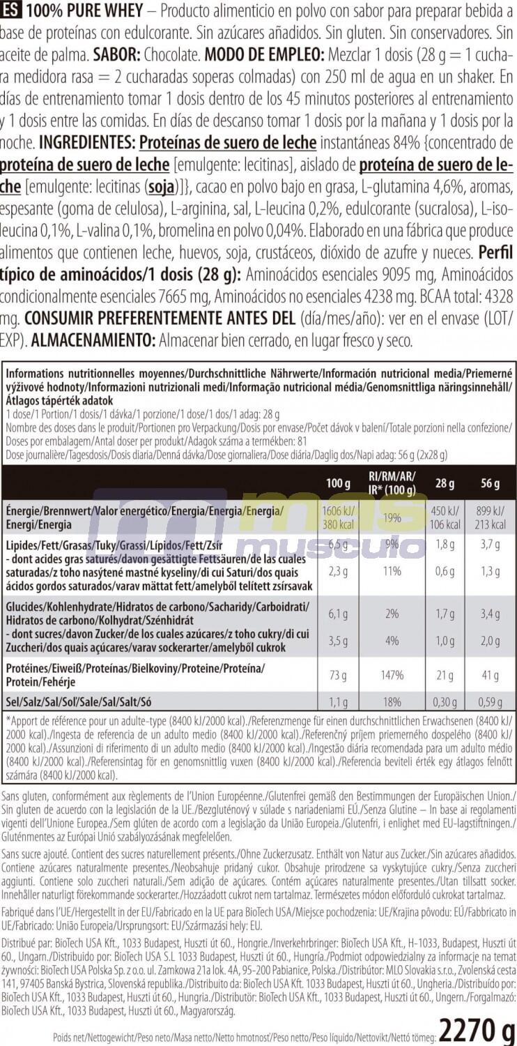 Wei-eiwit - 100% Pure Wei (2,27kg) - Chocolade 5/5