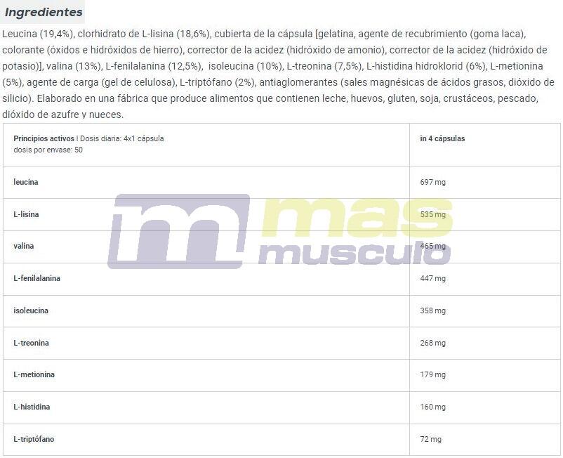 Eaa ? Aminoácidos Esenciales - Cápsulas De Eaa (200 Cápsulas) 4/4