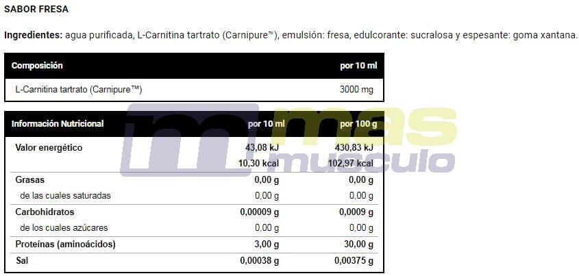 L-Carnitine 3000 - 20 flas Fraise de VitoBest 4/4