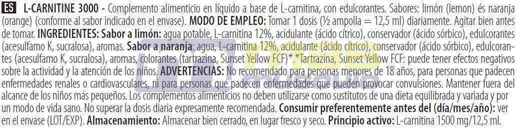 L-Carnitina 3000 - 25ml Naranja Biotech USA | Decathlon