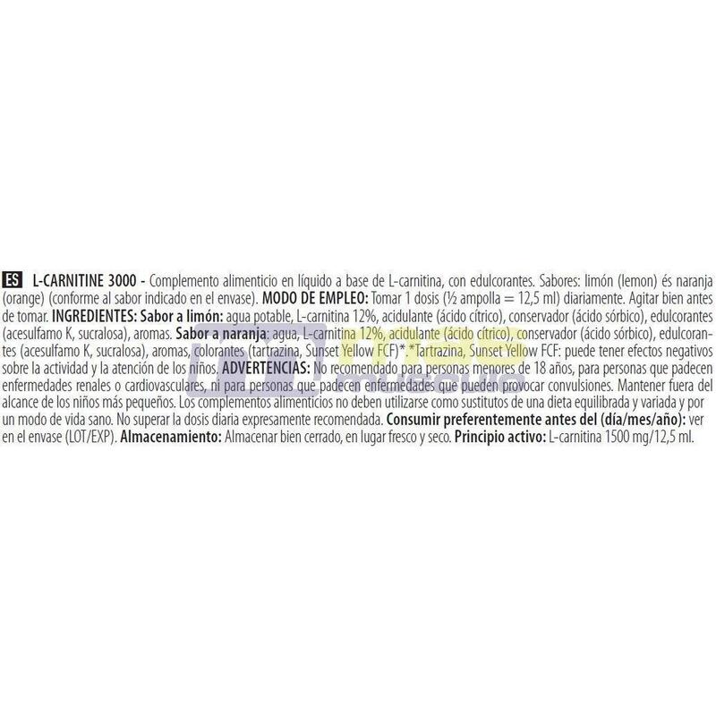 L-Carnitina 3000 - 25ml Limon de Biotech USA